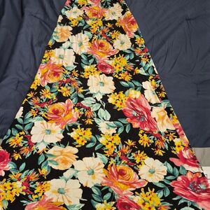 DNA Couture Floral Maxi Skirt in Pink, Yellow, and Green